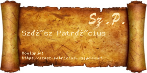 Szász Patrícius névjegykártya
